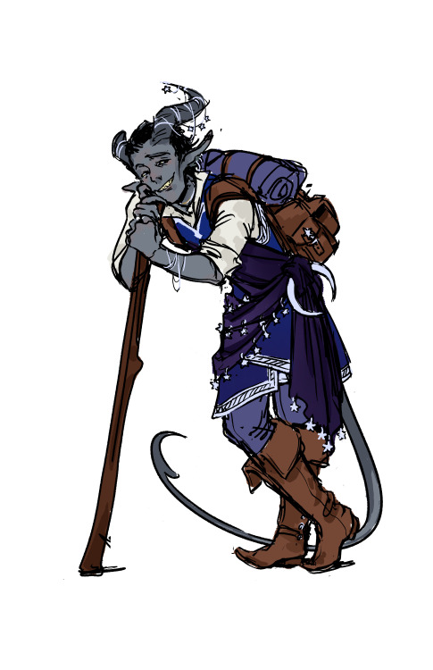 Daily Sketch, Sept. 9th, 2020.A saucy, no-good, ‘fortunetelling’ rake of tiefling. (Don’t trust him.