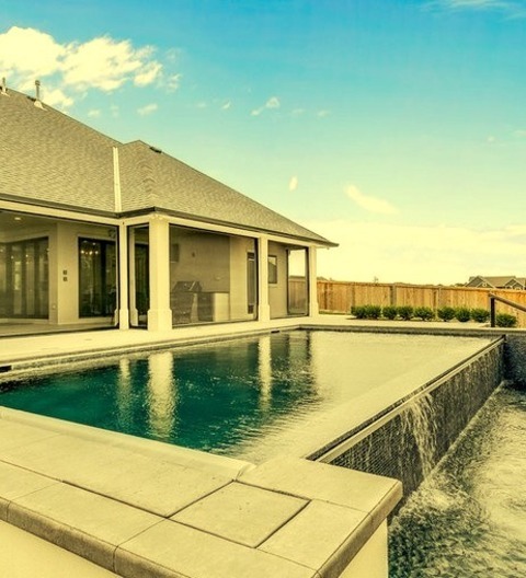 Wichita Infinity PoolAn Illustration Of A Sizable, Minimalistic, Rectangular, Backyard Pool