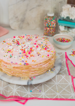 sweetoothgirl:    funfetti crepe cake