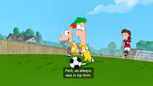 -Phineas, Ferb, Isabella, and Baljeet are members of a youth soccer team-Ferb is a skilled soccer pl