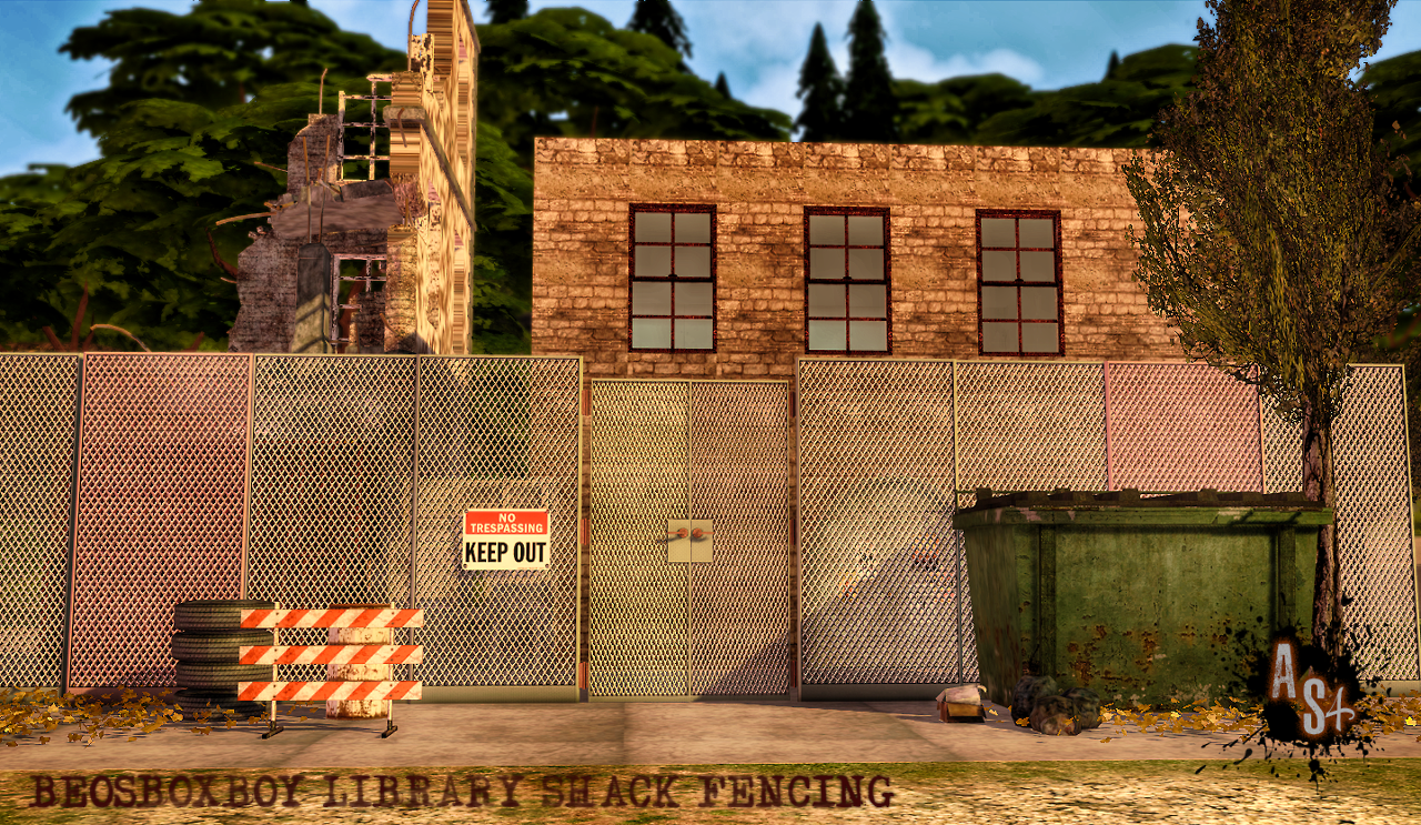 abandonedsims: “ 2T4 Conversion Recoloring and remapping of Beosboxboy's Library Shack Fencing Set