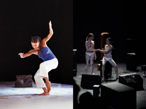 Caroline Lam (top picture), Swiss dancer, & Marie-Caroline Hominal (bottom picture), Swiss dancer and choregapher, nude on stage in Opus 69.