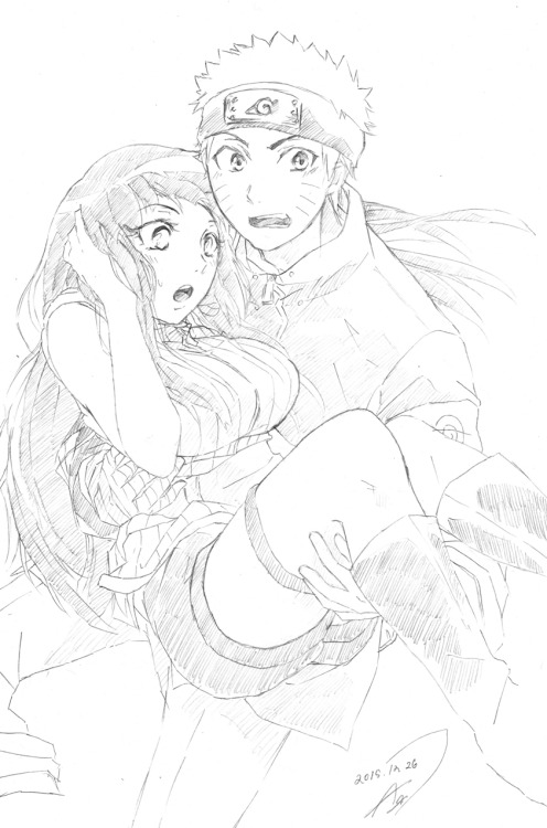 alphey-chan:  My old sketches of Naruhina from last year    o(〃＾▽＾〃)o