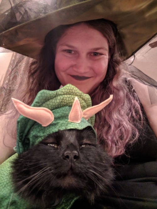 I rarely post photos of myself but LOOK AT HIS HAPPY SMUG HALLOWEEN FACEHE LOVES COSTUMES