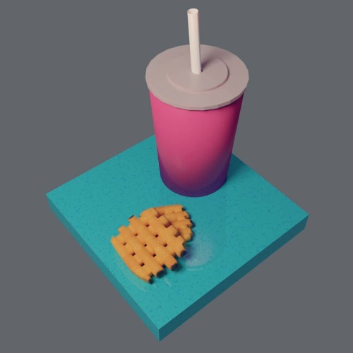 waffle fries  . . . #blender #3d #3dmodeling #3dart #blender3d #foodart #isometric  www.inst