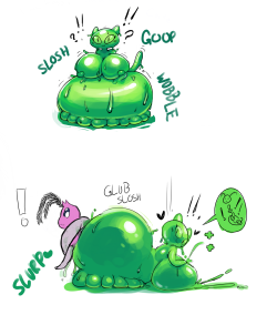 keijimatsu:  Slime Boss vore I drew with http://mutandon.tumblr.com/ forever ago in open-canvasI just didn’t upload it till nowSlime Boss belongs to http://roymccloud.tumblr.com/