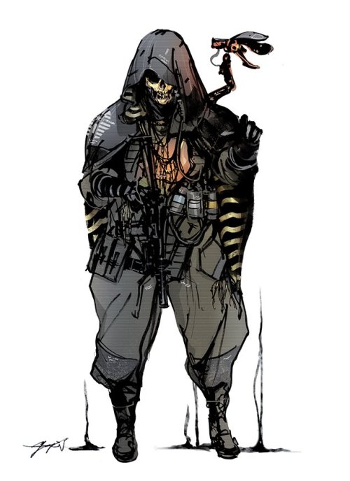 demifiendrsa:Death Stranding TGS 2018 character illustrations by Yoji Shinkawa.  