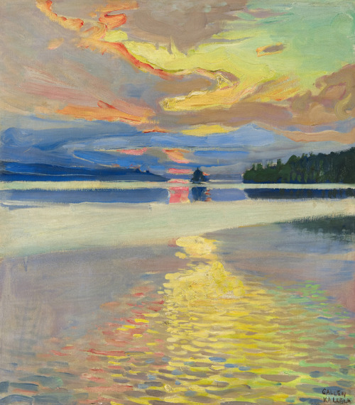 birdsong217: Akseli Gallen-Kallela (Finnish, 1865-1931)  Sunset over Lake Ruovesi, 1915-16. Oil on canvas. 