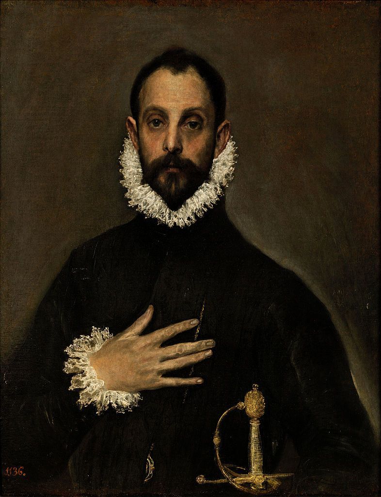 spanishbaroqueart: El Greco The Nobleman with his Hand on his Chest, c. 1580 Museo