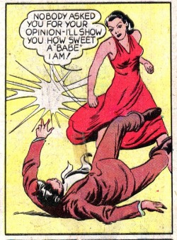 saladinahmed:  Handling harassment, 1940. (from PLANET COMICS) 