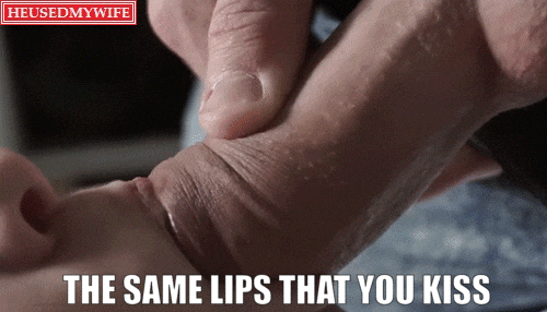 heusedmywife: The same lips that you kiss, tasting another man’s cock..