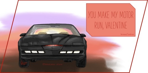 harrimaniac27art: Here, have some quickly-made, traced Knight Rider valentinesAlso apologies to Davi