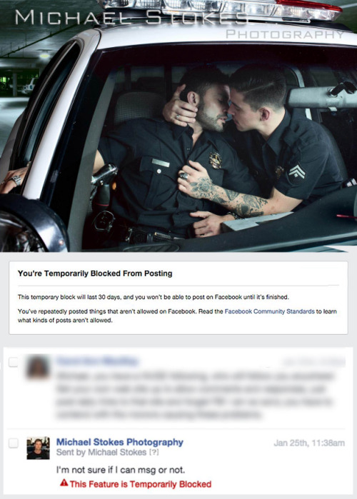 mollyannice:lgbtlaughs:Why did Facebook ban this user for posting a photo of two fully clothed men k