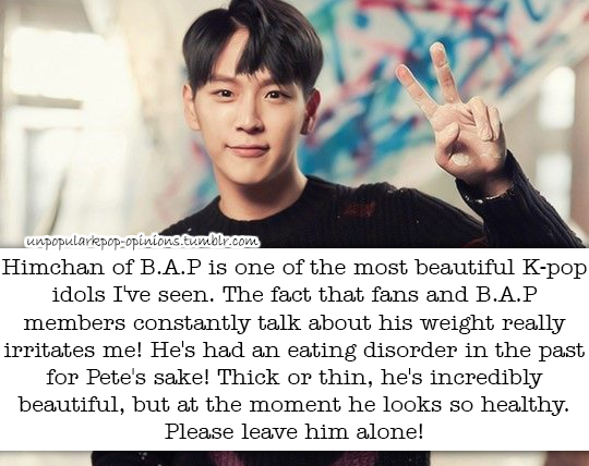 Unpopular K-pop Opinions — Himchan of B.A.P is one of the most beautiful  kpop...