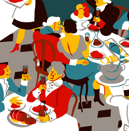 Illustration for Citrus magazine about history of restaurant