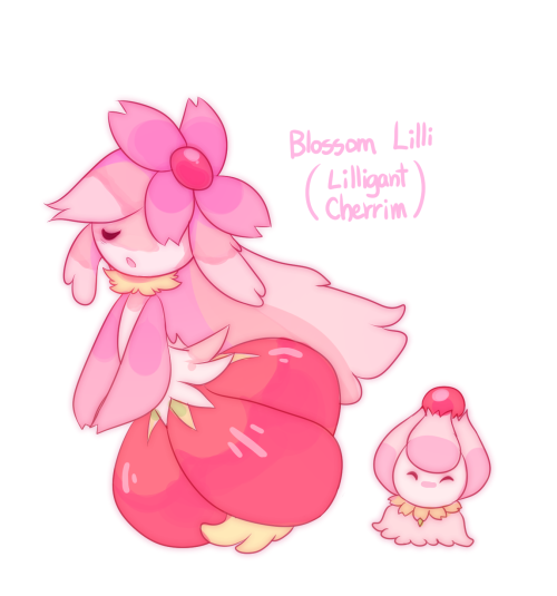 raidraws:some one in the tags wanted to see a lilligant and cherrim crossbreed!