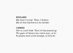 knifing:    Game of Thrones in Shakespearean-style verse. [x] [x]  