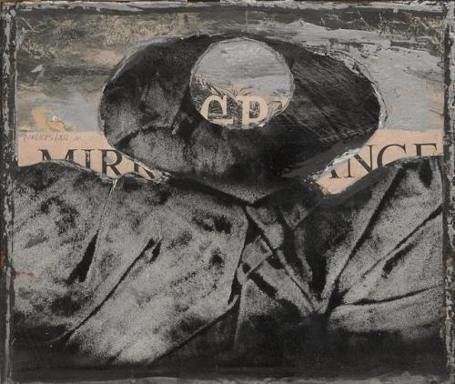 theegoist:Llyn Foulkes  (American, b. 1934) - Untitled, oil and collage on masonite, 17.10 x 20