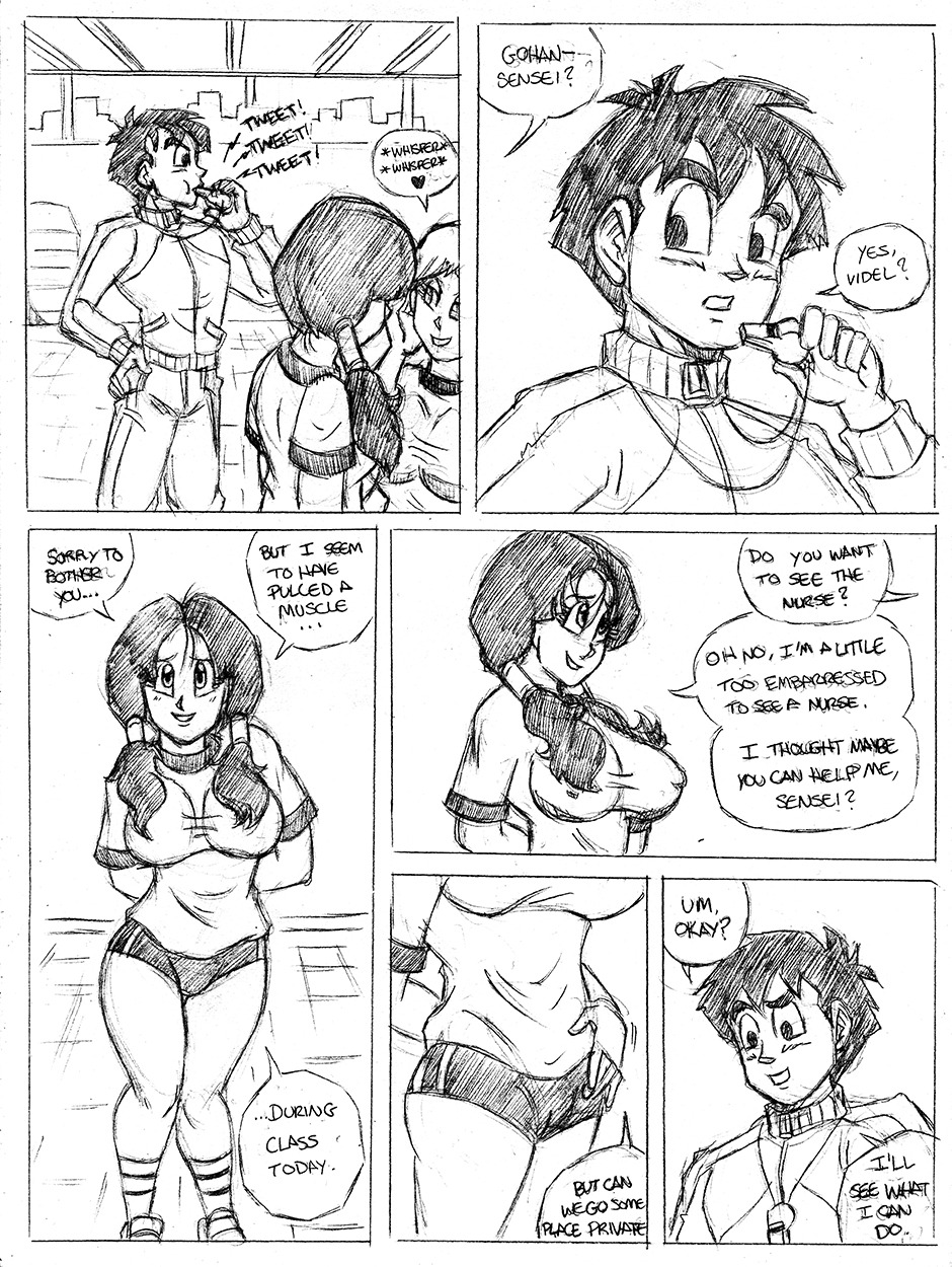 A Gohan and Videl AU short sketch comic! Someone told me that Gohan&rsquo;s new