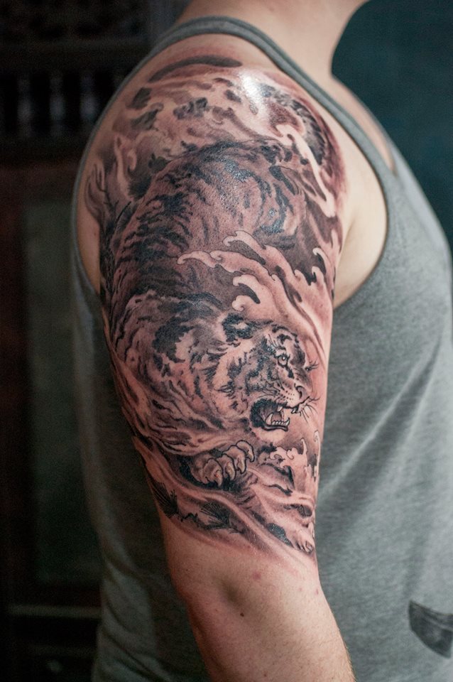 Asian tiger tattoo by Master Ma | Chronic Ink Tattoos