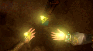 mightyenawolf: Complete Triforce across the ages. When power, wisdom, and courage come together, the gods would have no choice but to come down… The power of the gods… The Triforce! He who touches it will have whatever he desires granted!   