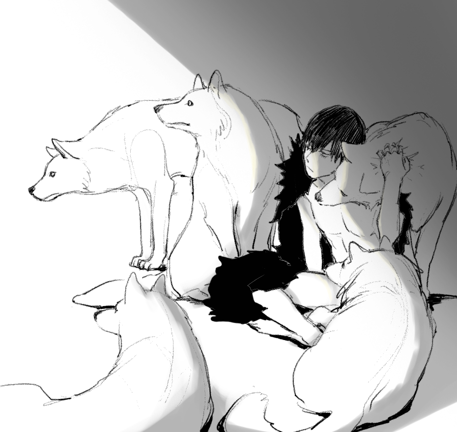 heeju1:  FukuAra~ pic 1~4) King of Wolf : Arakita and Hunter: Fukutomi AU 