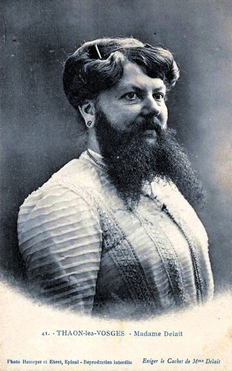 Madame Delait, femme à barbe, Thaon-les-Vosges, Vosges.