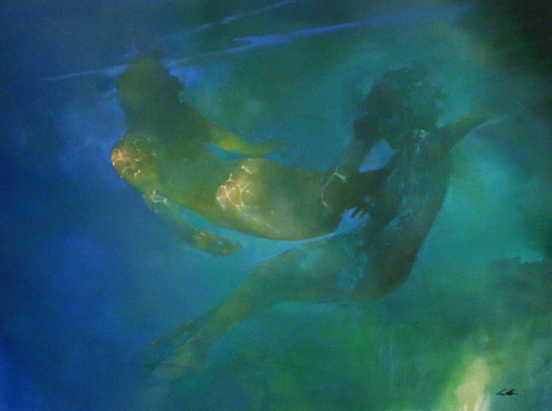 Bill Bate (British, b. 1962, Liverpool, England) - 1,2: Acrylics on Canvas  3,4: Oil on Canvas