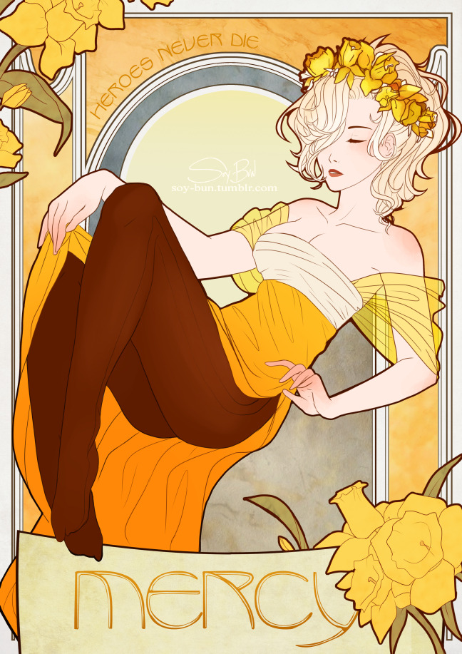 soy-bun:  Art Nouveau Overwatch Girls by soy-un.tumbr.com – Mercy, D.Va, Tracer,