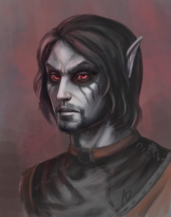 aerwindale: Vareuril, a filthy vampire Dunmer! Jokes aside, I gently love this character, so even my distrust towards supernaturals can’t kill this love. I enjoyed painting this one a lot. 