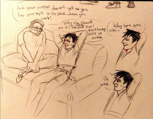 Well, It's Kinda Old Sketches Of Teenagers Au. Oswald Is An Emo Working In A Geek Store With Various
