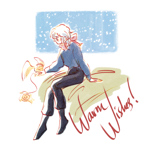 quick doodle for my holiday cards this year !!! thats right, i’m handing out fresh d.gray-man 