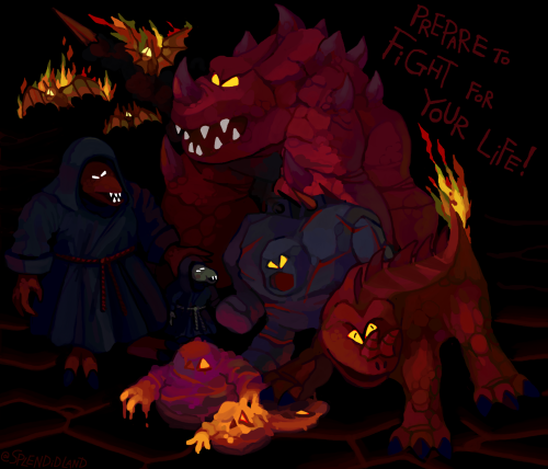 finally beat the tzhaar fight caves in runescape a few days ago, so i decided to paint all of the gu