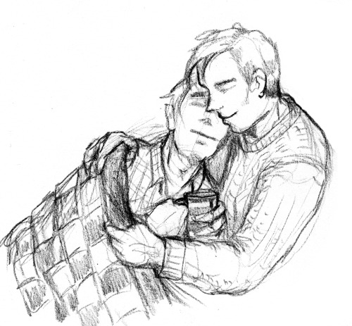 feanorinleatherpants: Pre-war Steve and Bucky autumnal snuggles for reserve