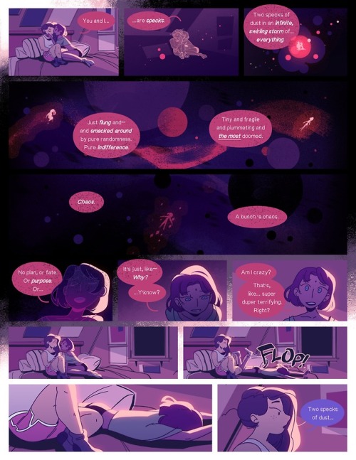 johnathonolyon: Specks. A short little comic about the universe. Art by @jessicamao, editing/lette