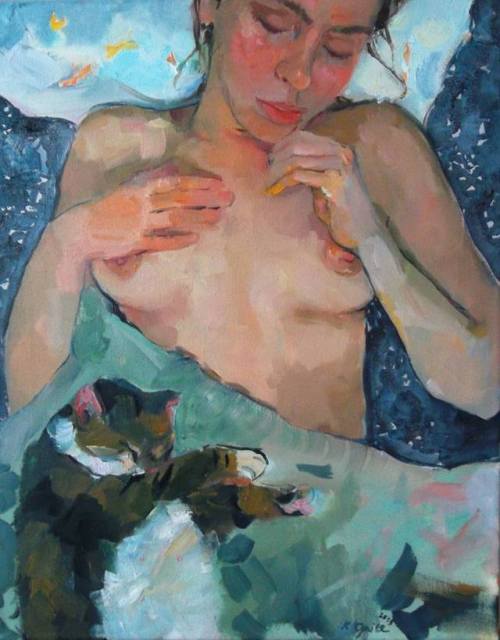 Katrīna Gaile (Latvian, b. 1982, Riga, Latvia) - Sleep, 2015  Paintings: Oil on Canvas