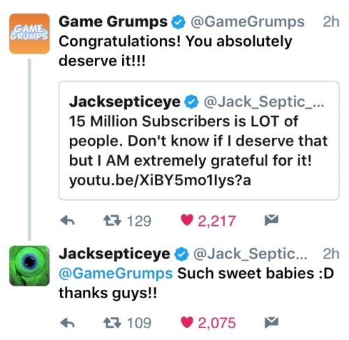 grumpy-pewdiplieyer: Jack + YouTuber’s showing their love!