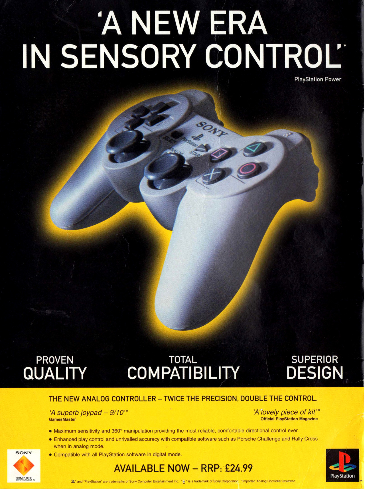 VGJUNK — Ad for the PS1 dual analogue controller.