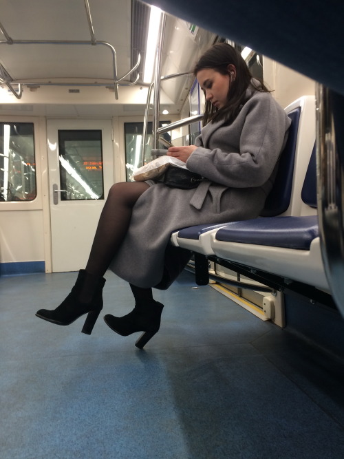 Beautiful girl in subway 