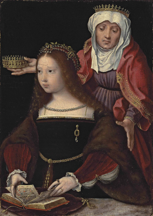 Portrait of a Lady, possibly Isabella of Austria, Queen of Denmark. with St. Elisabeth of  Hungary; 