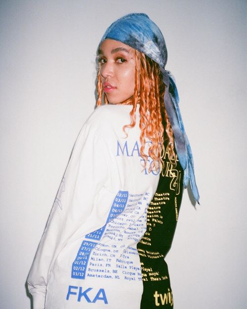 fkatwigs-fashionstyle:  fkatwigs: “so happy to release the MAGDALENE upcycled tour merch, each panel has been hand cut and sewn in london so every piece is unique. i can’t wait to see you all wearing it <3 there’s also a cute MAGDALENE stretch