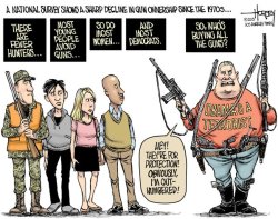 conorthebarbarian:  continuingcrisis:  perspectiverelativity:  elpatron56:  Self-reported gun ownership highest since 1993, 40% of Democrats have a gun in the home. The percentage of women who own guns rose from 13% (2005) to 23% (2011). A 10 percent