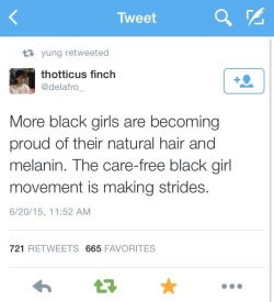 clarknokent:  onlyblackgirl:  It really is. I was thinking bout how noticeable it is the other day, compared to when i was growing up. Natural hair is becoming the norm.   I love this so much