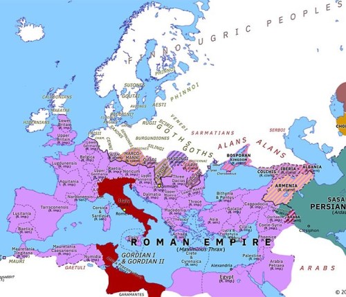 NEW MAP: Europe 238: Year of the Six Emperors: Gordians I & II (2 April 238) buff.ly/3aN