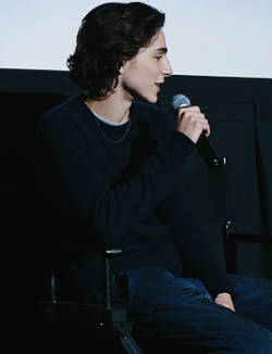 tchalametdaily:Timothée Chalamet attends a Q&amp;A for ‘Call Me By Your Name’ at Alamo Draft House in NYC.
