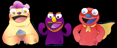 keeningarts:Tonight during stream we drew a few Achievement Hunter members as Sesame Street Muppets.