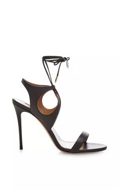 womenshoesdaily:Colette Black Leather Cut-Out Sandals by Aquazzura