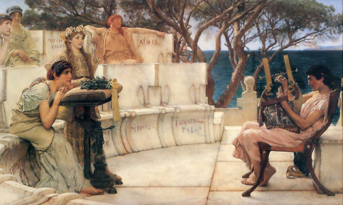 Sappho and Alcaeus, by Sir Lawrence Alma-Tadema (1881).