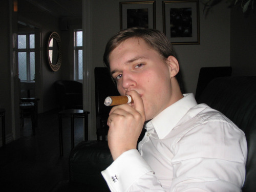 They were just chatting upstairs, enjoy a moment away from the party to finish their cigars. They we