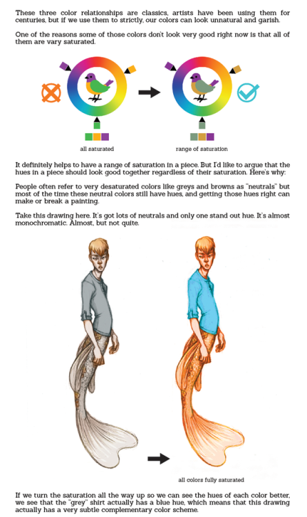 sarahculture:  Color Tutorial Part 4:  Color Picking and Palettes Part 1 : Value - link Part 2 : Hue and Saturation - link Part 3 : Saturation & Color Mixing - link  Part 5: Digital Coloring Method - coming Feb. 22nd Other Tutorials - link Twitter